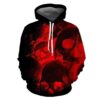 Halloween Red Skull 3D Printed Hoodie/Zipper Hoodie - 6965d430de4a