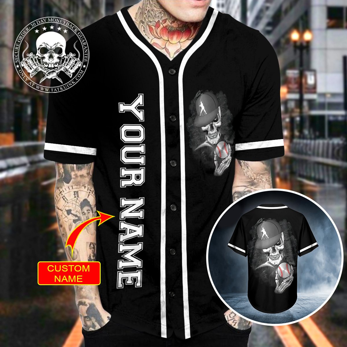 Hand Baseball Personalized Skull Baseball Jersey Hand Baseball Personalized Skull Baseball Jersey