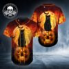 Happy Halloween Black Cat Head Skull Baseball Jersey
