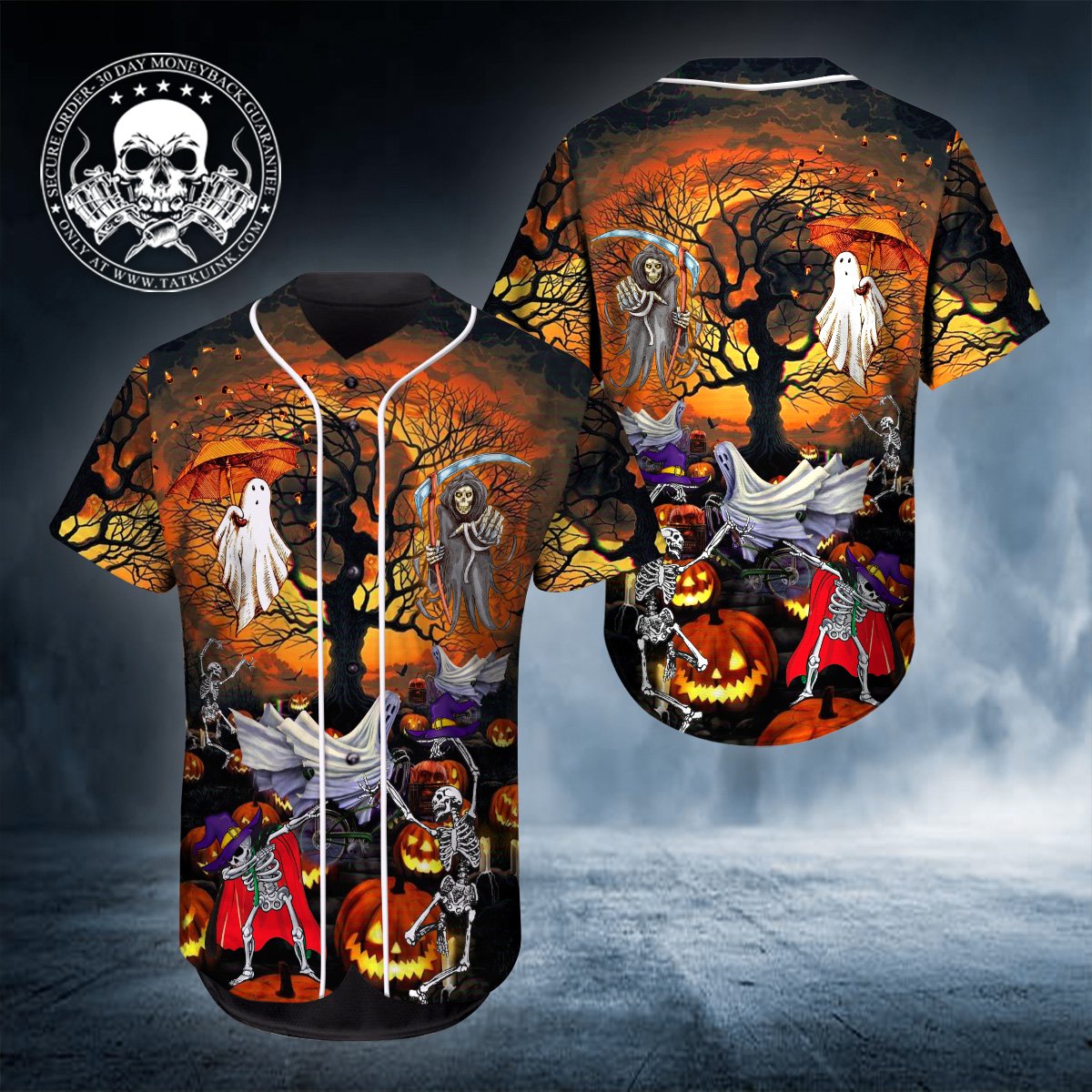 Happy Halloween Skull Baseball Jersey Happy Halloween Skull Baseball Jersey
