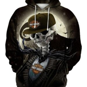 Harley Davidson Motorcycles Jack Skellington 3D Printed Hoodie/Zipper Hoodie - 3510144099ac