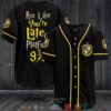 Harry Potter Run Like You’Re Late For Platform 9 3-4 Hufflepuff Black Baseball Jersey