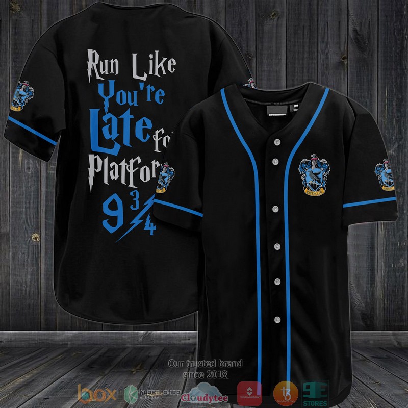 Harry Potter Run Like You’Re Late For Platform 9 3-4 Ravenclaw Black Baseball Jersey Harry Potter Run Like You’Re Late For Platform 9 3-4 Ravenclaw Black Baseball Jersey