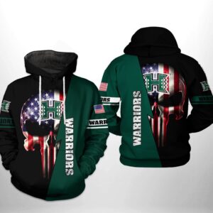 Hawaii Rainbow Warriors NCAA US Flag Skull 3D Printed Hoodie/Zipper Hoodie - e2a85cd78c5f