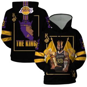 He King Lebron James Los Angeles Lakers Champion Trophy 3D Printed Hoodie/Zipper Hoodie - 32a11720b26c
