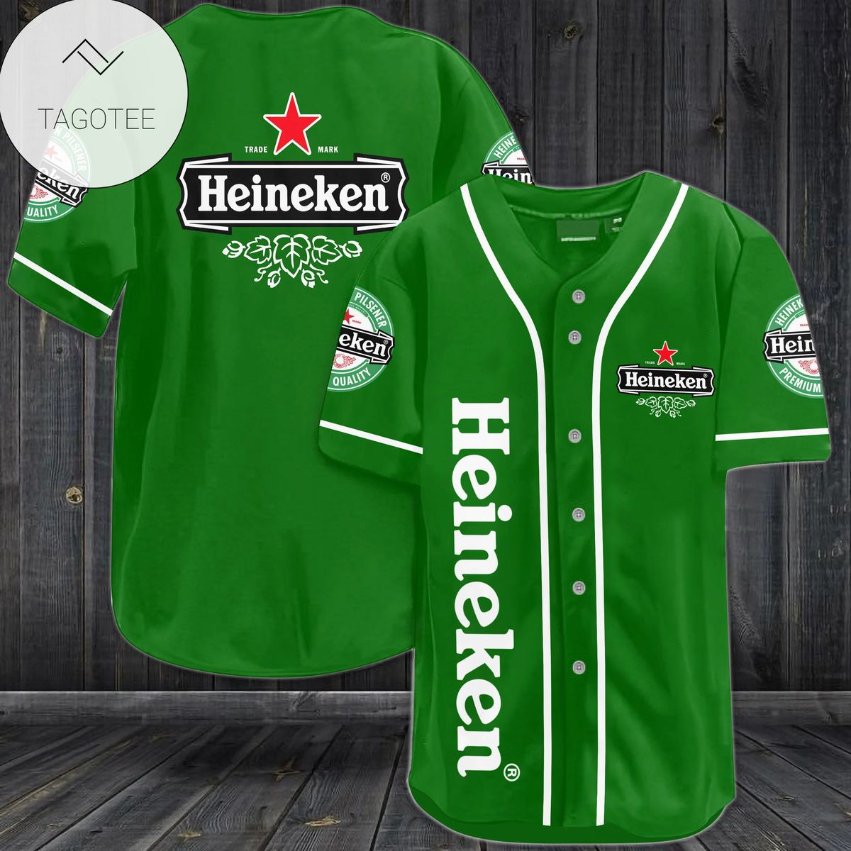 Heineken Logo Baseball Jersey Shirt Heineken Logo Baseball Jersey Shirt