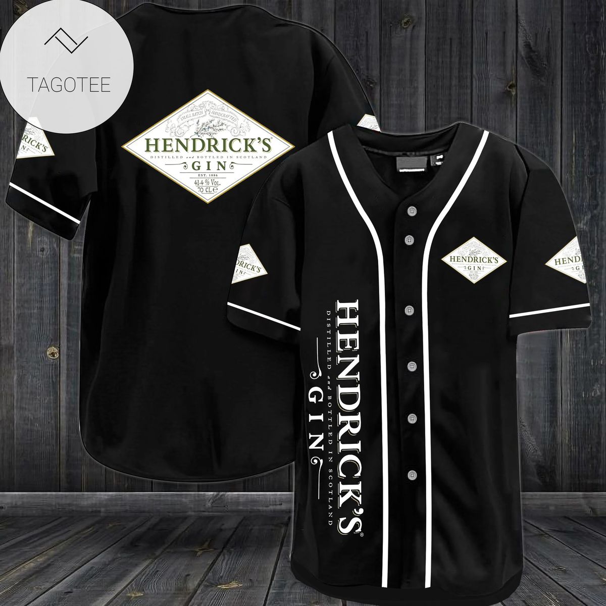 Hendricks Gin Logo Baseball Jersey Shirt Hendricks Gin Logo Baseball Jersey Shirt