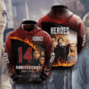 Heroes Movie Character Anniversary 14 Years 3D Hoodie For Men For Women