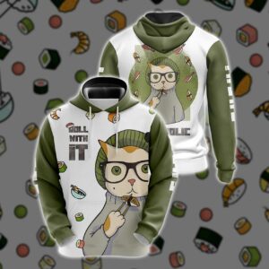 Hipster Cat Sushi Unisex 3D Hoodie All Over Print Hoodie1825 - 991df1fcd1b4