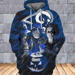 Horror Los Angeles Rams Jason Voorhees Freddy Krueger Michael Myers Halloween Pullover And Zippered Hoodies Custom 3d Graphic Printed 3d Hoodie For Men For Women - b83f542a31d5
