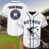 Houston Astros Snoopy Custom Name Baseball Jersey