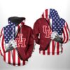 Houston Cougars NCAA US Flag 3D Printed Hoodie/Zipper Hoodie - 50157a5c2aba