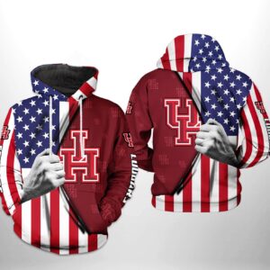 Houston Cougars NCAA US Flag 3D Printed Hoodie/Zipper Hoodie - 50157a5c2aba