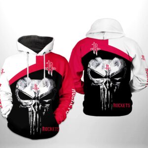 Houston Rockets NBA Skull Punisher Team 3D Printed Hoodie/Zipper Hoodie - 14c5148ed68a
