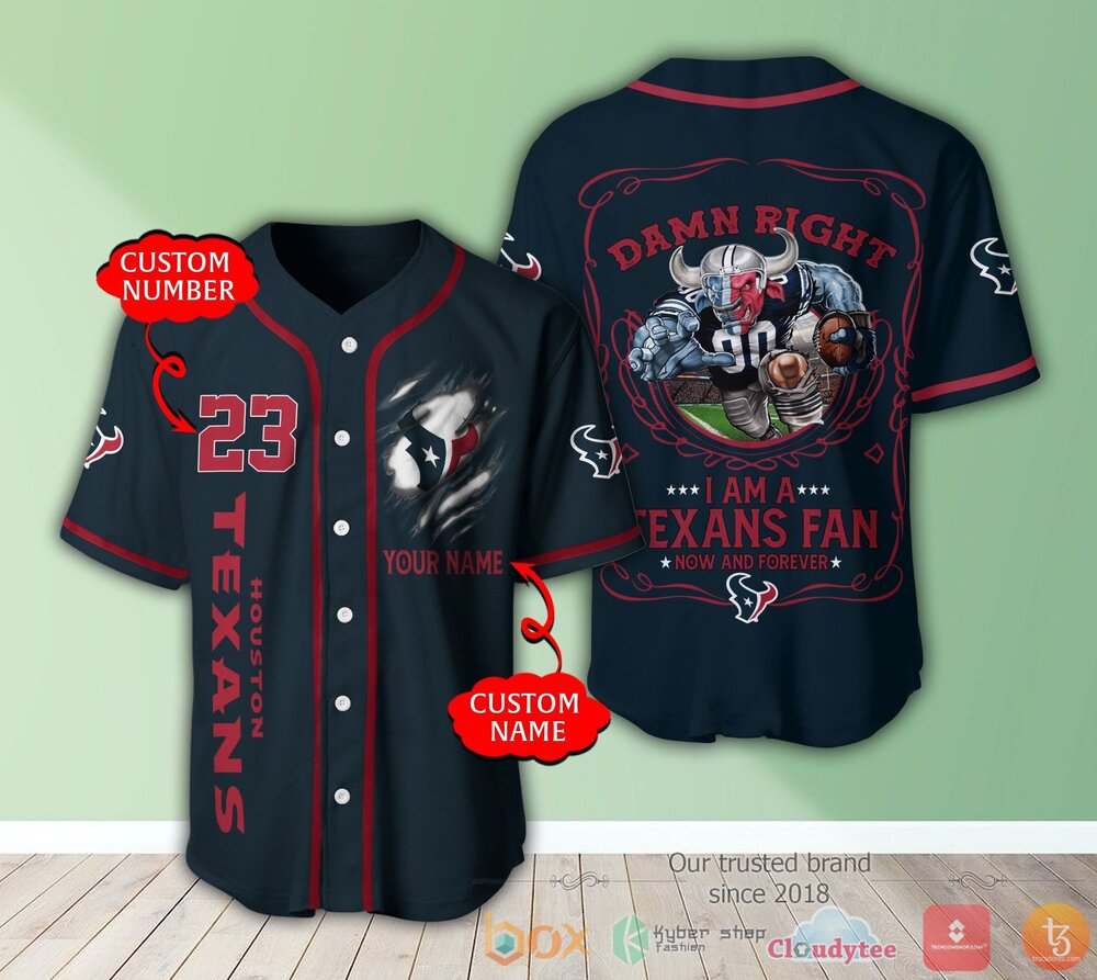 Houston Texans Nfl 3D Personalized Baseball Jersey Shirt Houston Texans Nfl 3D Personalized Baseball Jersey Shirt