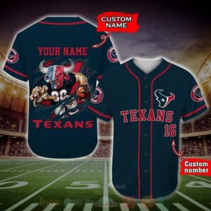 Houston Texans Nfl Personalized Baseball Jersey