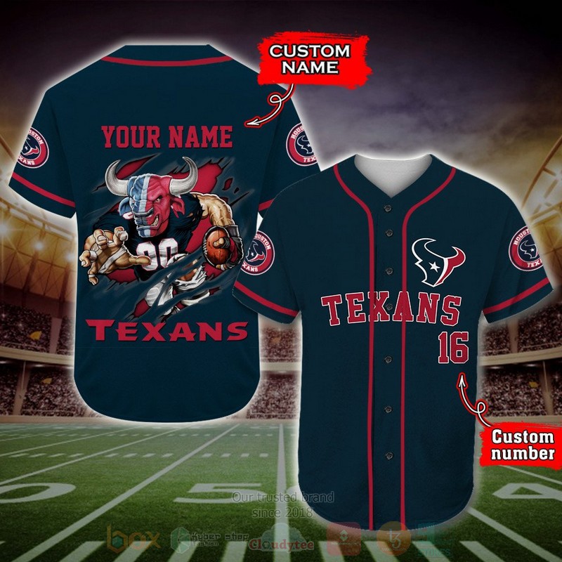 Houston Texans Nfl Personalized Baseball Jersey Houston Texans Nfl Personalized Baseball Jersey