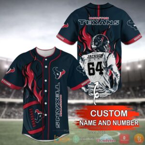 Houston Texans Nfl Personalized Red Navy Baseball Jersey Shirt