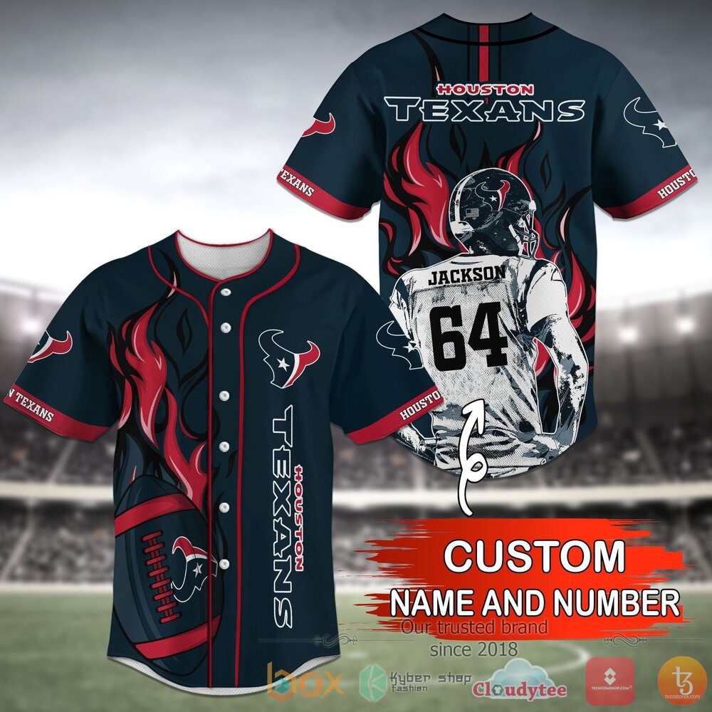 Houston Texans Nfl Personalized Red Navy Baseball Jersey Shirt Houston Texans Nfl Personalized Red Navy Baseball Jersey Shirt