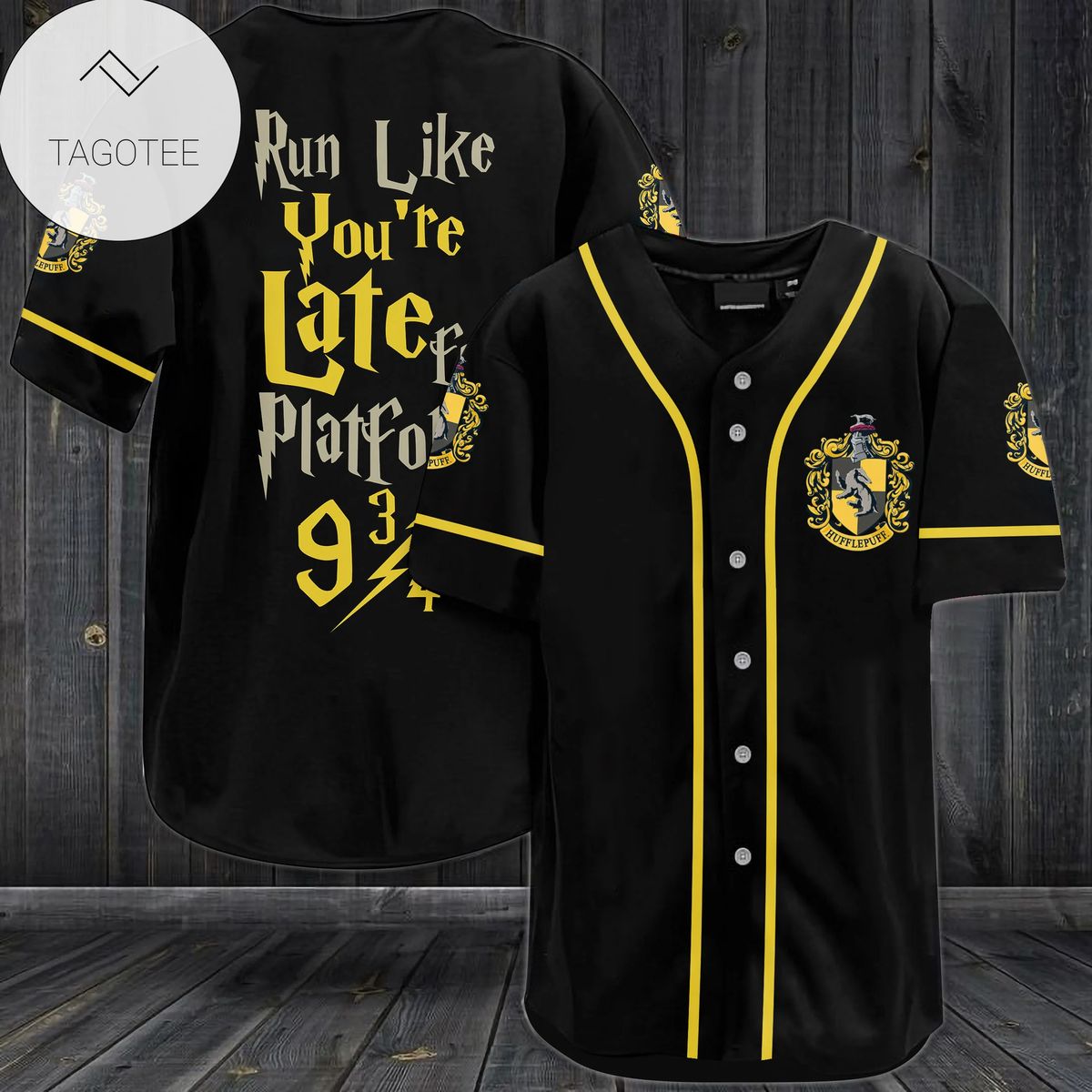 Hufflepuff Run Like You’Re Late For The Hogwarts Express Platform 9 3/4 Baseball Jersey Shirt Hufflepuff Run Like You’Re Late For The Hogwarts Express Platform 9 3/4 Baseball Jersey Shirt