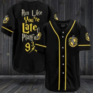 Hufflepuff Run Like You’Re Late Platform Baseball Jersey Shirt