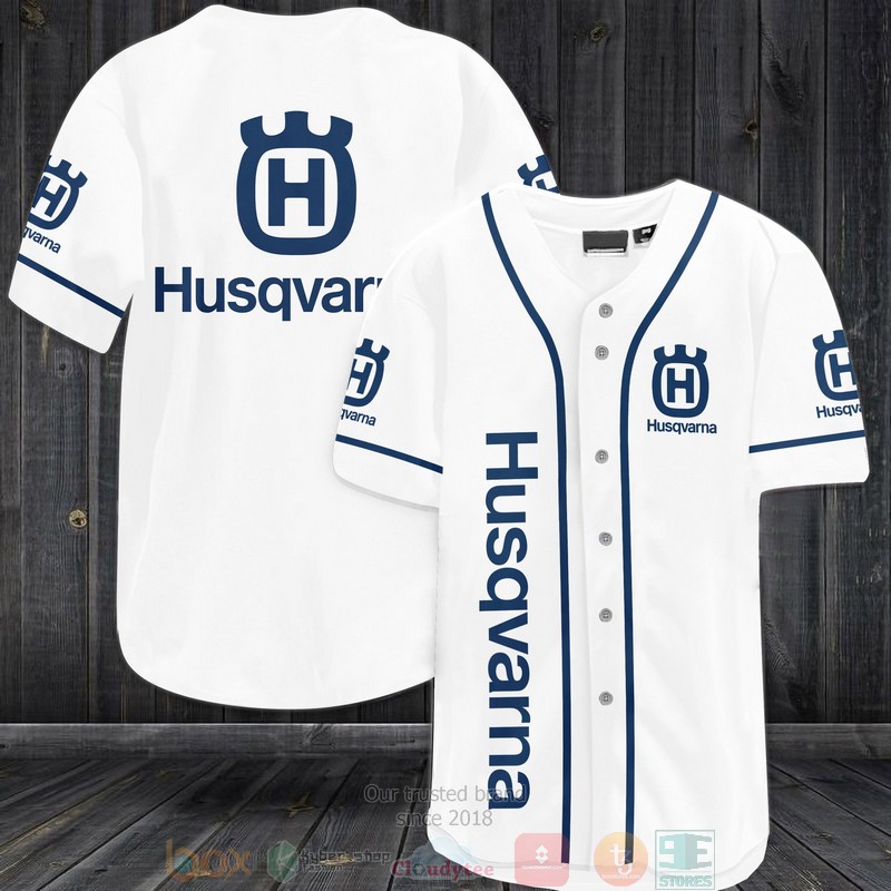 Husqvarna White Baseball Jersey Husqvarna White Baseball Jersey