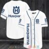 Husqvarna White Blue Baseball Jersey