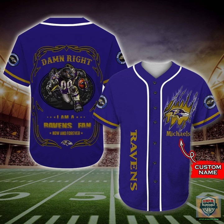 I Am A Baltimore Ravens Fan Custom Name Baseball Jersey Shirt I Am A Baltimore Ravens Fan Custom Name Baseball Jersey Shirt
