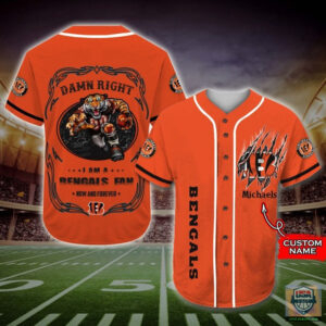 I Am A Cincinnati Bengals Fan Custom Name Baseball Jersey Shirt