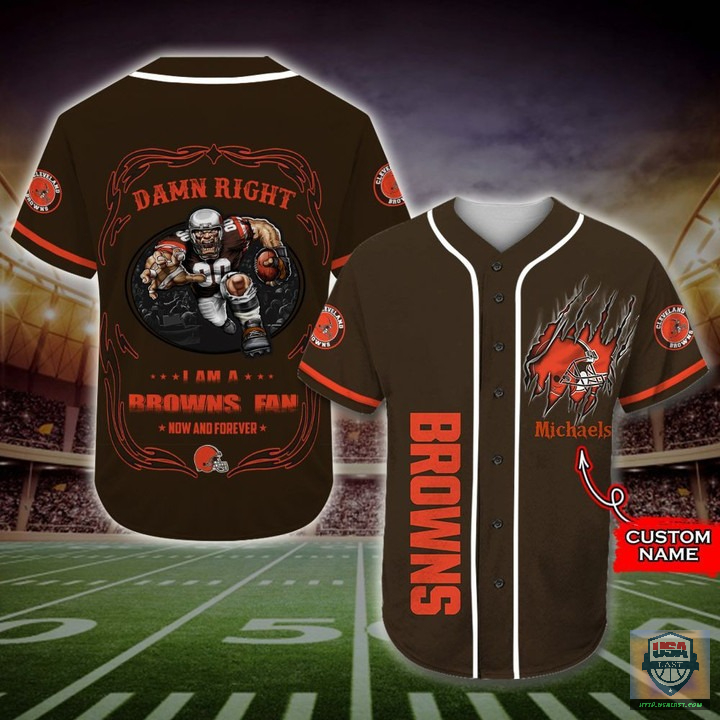I Am A Cleveland Browns Fan Custom Name Baseball Jersey Shirt I Am A Cleveland Browns Fan Custom Name Baseball Jersey Shirt