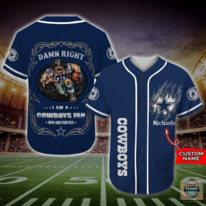 I Am A Dallas Cowboys Fan Custom Name Baseball Jersey Shirt