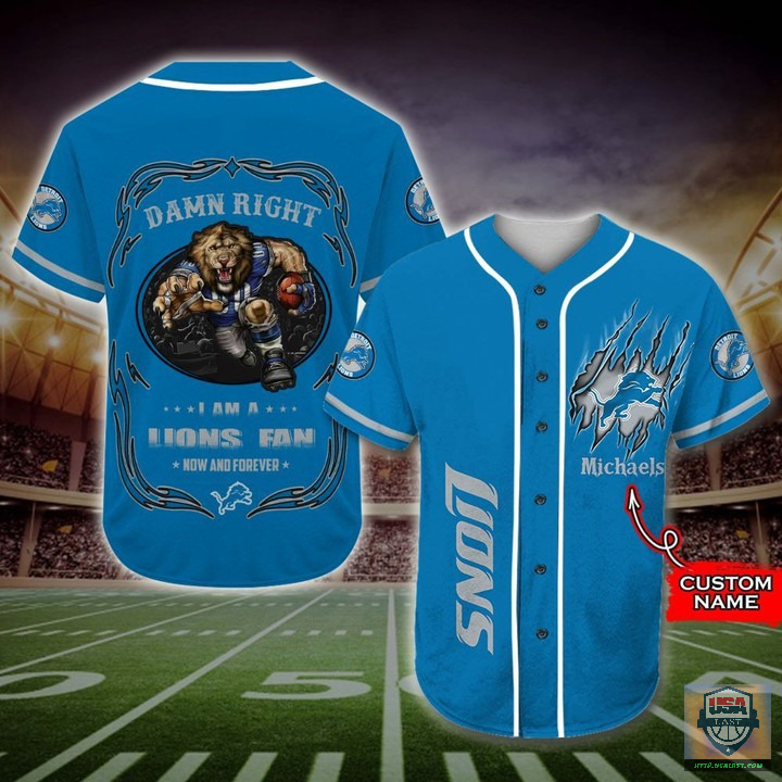 I Am A Detroit Lions Fan Custom Name Baseball Jersey Shirt I Am A Detroit Lions Fan Custom Name Baseball Jersey Shirt
