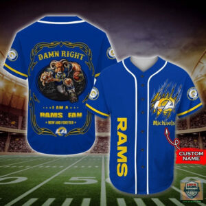 I Am A Los Angeles Rams Fan Custom Name Baseball Jersey Shirt