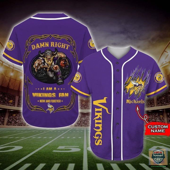 I Am A Minnesota Vikings Fan Custom Name Baseball Jersey Shirt I Am A Minnesota Vikings Fan Custom Name Baseball Jersey Shirt