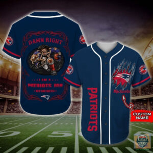 I Am A New England Patriots Fan Custom Name Baseball Jersey Shirt