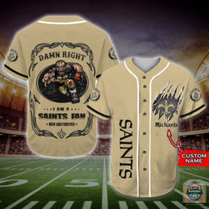 I Am A New Orleans Saints Fan Custom Name Baseball Jersey Shirt