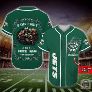 I Am A New York Jets Fan Custom Name Baseball Jersey Shirt