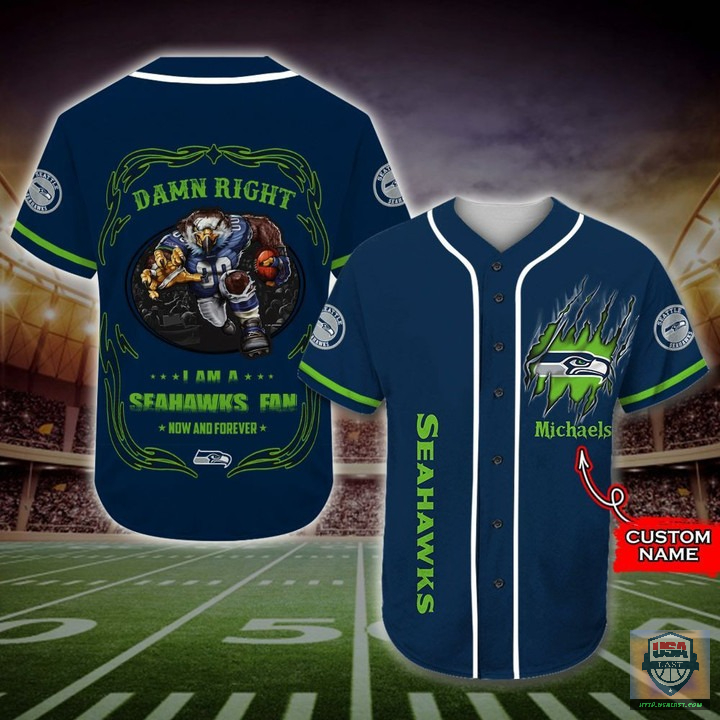 I Am A Seattle Seahawks Fan Custom Name Baseball Jersey Shirt I Am A Seattle Seahawks Fan Custom Name Baseball Jersey Shirt