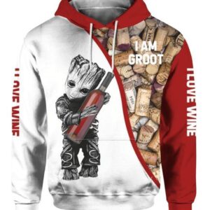 I Am Groot I Love Wine 3D Hoodie For Men For Women All Over Printed Hoodie - d960b61ce40d