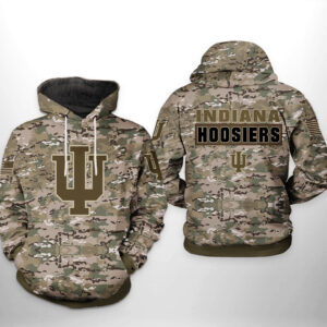 Indiana Hoosiers NCAA Camo Veteran 3D Printed Hoodie/Zipper Hoodie - 7e7d12bb2dfd