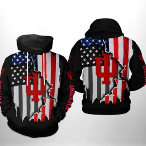 Indiana Hoosiers NCAA US Flag 3D Printed Hoodie/Zipper Hoodie - d1e223fe234c