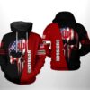 Indiana Hoosiers NCAA US Flag Skull 3D Printed Hoodie/Zipper Hoodie - 6ed69763e9da