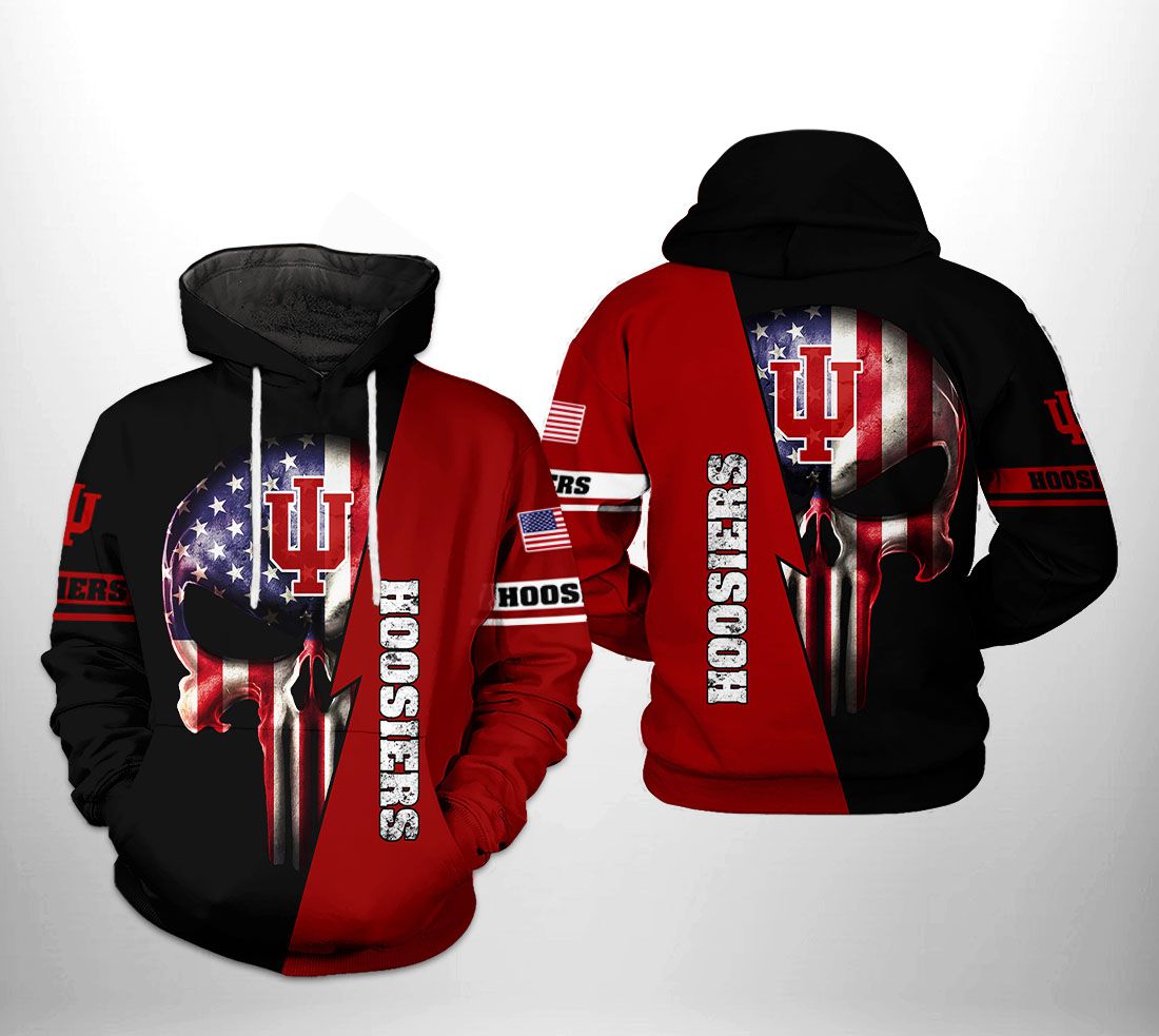 Indiana Hoosiers NCAA US Flag Skull 3D Printed Hoodie/Zipper Hoodie - 6ed69763e9da Indiana Hoosiers NCAA US Flag Skull 3D Printed Hoodie/Zipper Hoodie - 6ed69763e9da