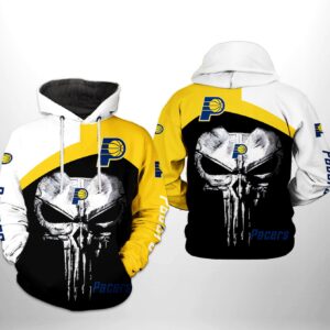 Indiana Pacers NBA Skull Punisher Team 3D Printed Hoodie/Zipper Hoodie - cd1774c91c1b