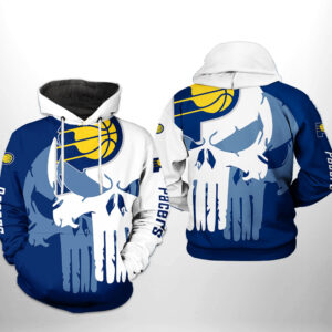 Indiana Pacers NBA Team Skull 3D Printed Hoodie/Zipper Hoodie - 9c44ea8cc6d2