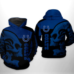 Indianapolis Colts NFL Skull 3D Printed Hoodie/Zipper Hoodie - 21ecba6dc853