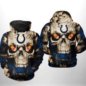 Indianapolis Colts NFL Skull Team 3D Printed Hoodie/Zipper Hoodie - c0ccafe5c822