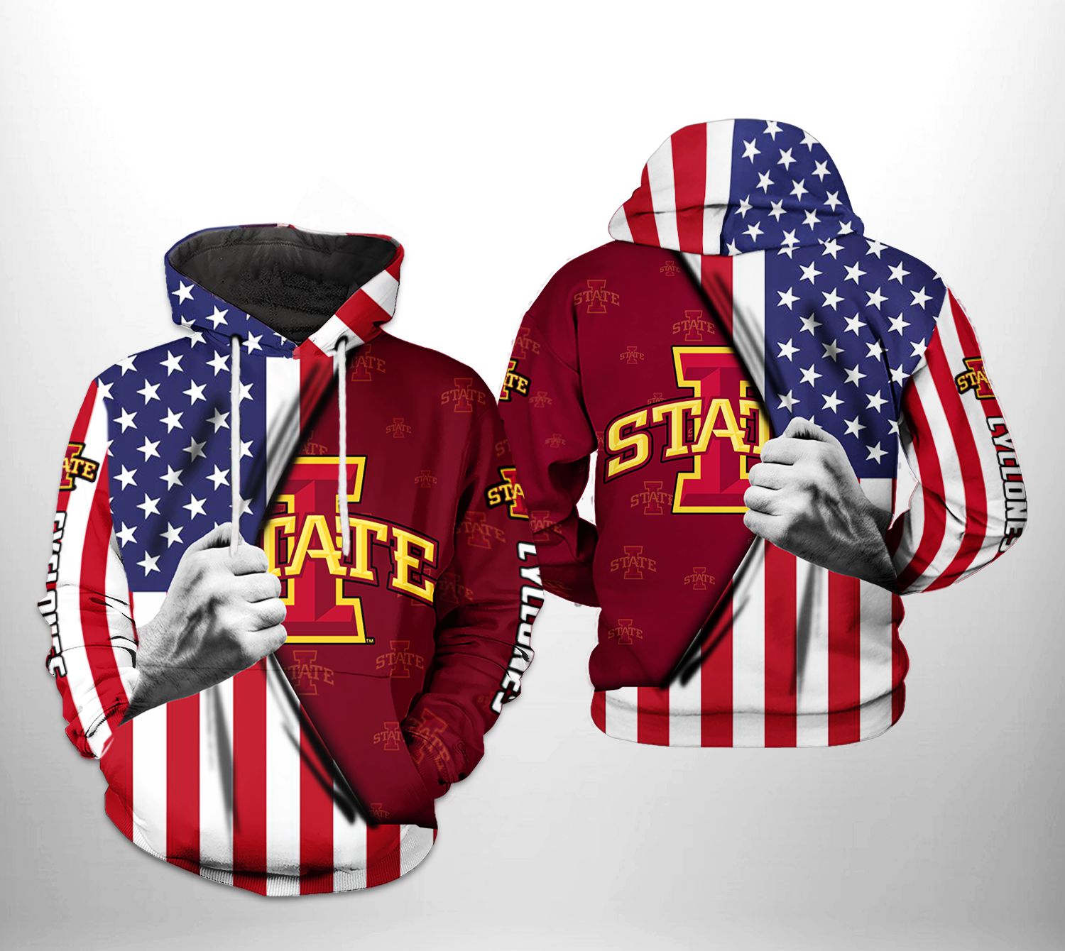 Iowa State Cyclones NCAA US Flag 3D Printed Hoodie/Zipper Hoodie - e19794112722 Iowa State Cyclones NCAA US Flag 3D Printed Hoodie/Zipper Hoodie - e19794112722