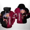 Iowa State Cyclones NCAA US Flag Skull 3D Printed Hoodie/Zipper Hoodie - 2687b13b8b55