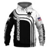 Ironworker Black US Flag 3D Printed Hoodie/Zipper Hoodie - e79c809618d7